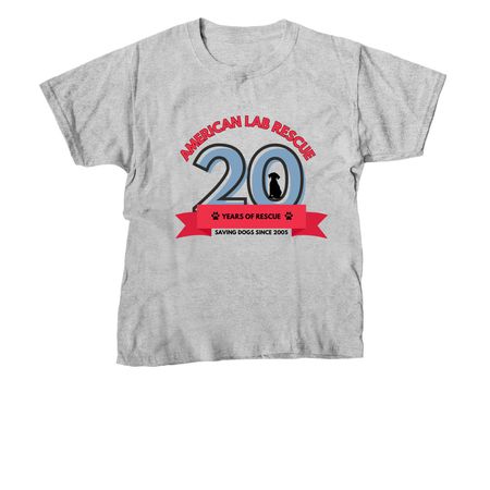 Celebrate 20 Years of Rescue!, a Sport Grey Youth Unisex Tee