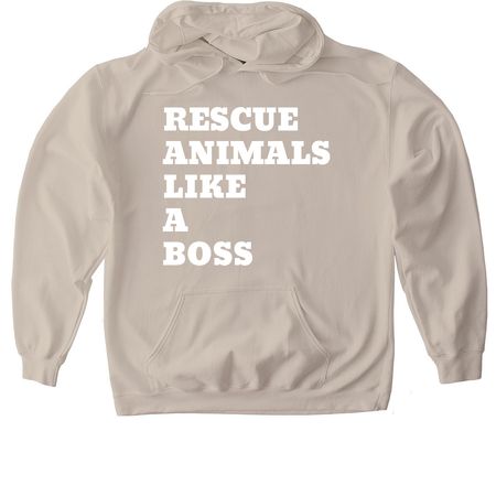 Rescue Animals Like a Boss, a Sand Gildan Softstyle Pullover Hoodie