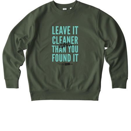 Leave It Clean - Long Sleeves, a Khaki Green Stanley/Stella Unisex Changer 2.0 Crewneck Sweatshirt