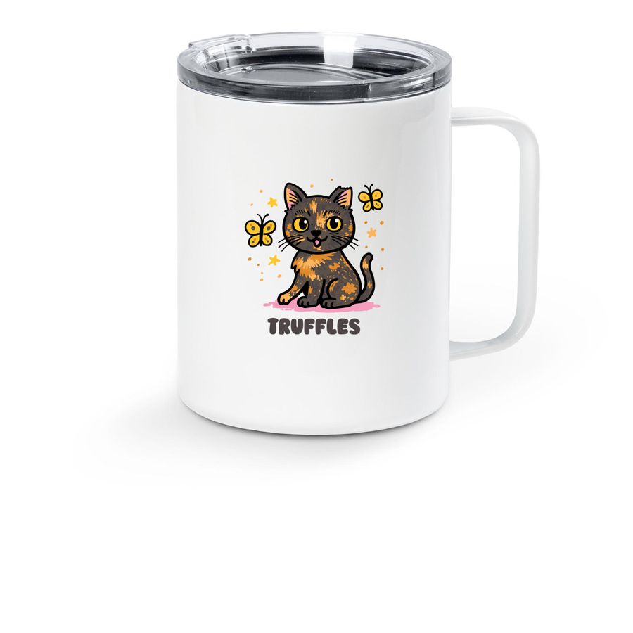 Travel Mugs by @trufflesthetortie, a White Stainless Steel Travel Mug