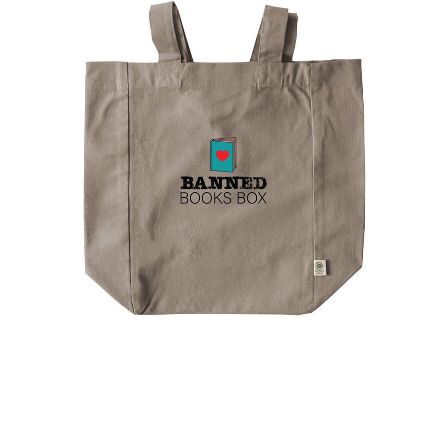 Banned Books Box Totes, a Pumice Recycled Cotton Tote Bag