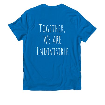 White Logo Shirts, a Beacon Blue Allmade Organic Cotton Unisex Tee (back-view)