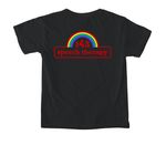 connect. empower. advocate. grow, a Black Comfort Colors Youth Tee (back-view)