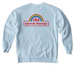 connect. empower. advocate. grow, a Chambray Comfort Colors Crewneck Sweatshirt (back-view)