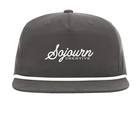 Sojourn Snapback, a Charcoal/ White Printed Umpqua Snapback Cap