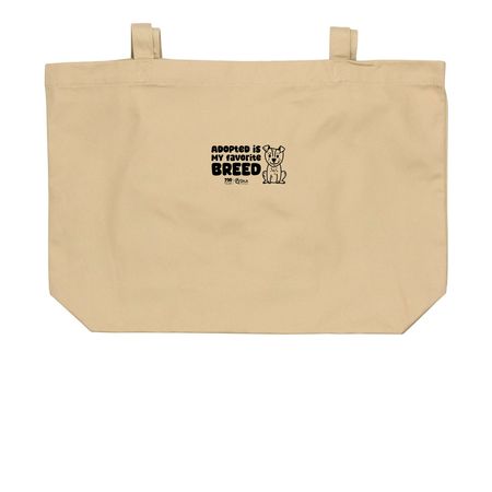 Adopted Is My Favorite Breed: Dog, a Oyster Large Organic Cotton Tote Bag