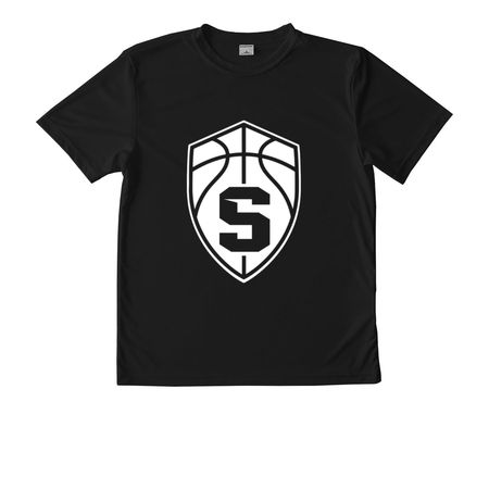 Dri-Fit White Logo, a Black Youth Performance Tee