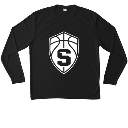 Dri-Fit White Logo, a Black Unisex Performance Long Sleeve Tee