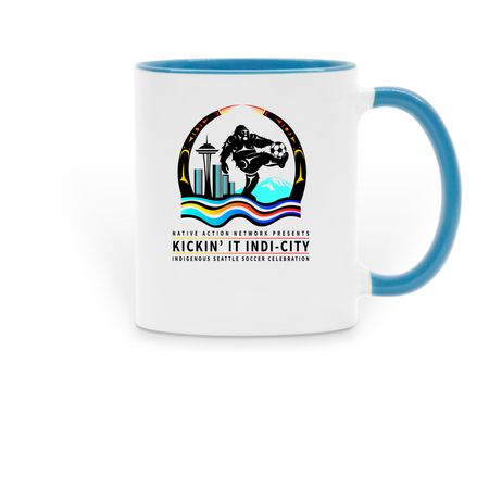 Kickin It Indy City, a Light Blue Two-Tone Ceramic Mug