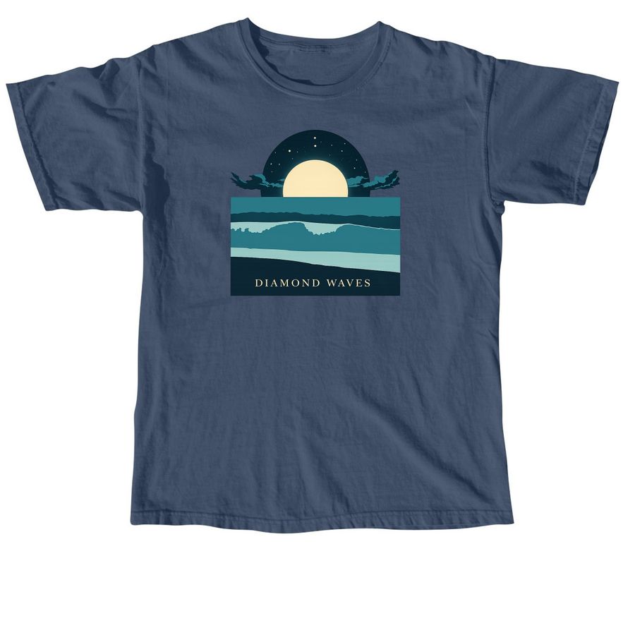 Diamond Waves Ocean, a Midnight Comfort Colors Unisex Tee
