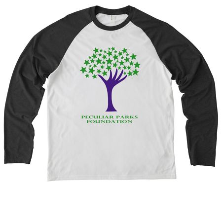 Reach For The Stars Long Sleeve, a Space Black/ Bright White Allmade Eco Triblend Colorblock Raglan Long Sleeve Tee