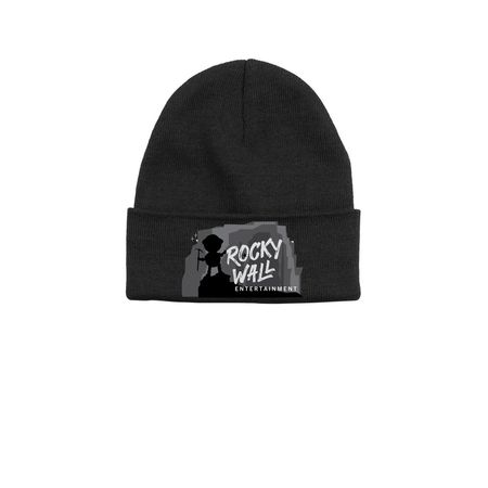 ROCKY WALL ENTERTAINMENT BEANIE, a Black Printed Base Camp Beanie