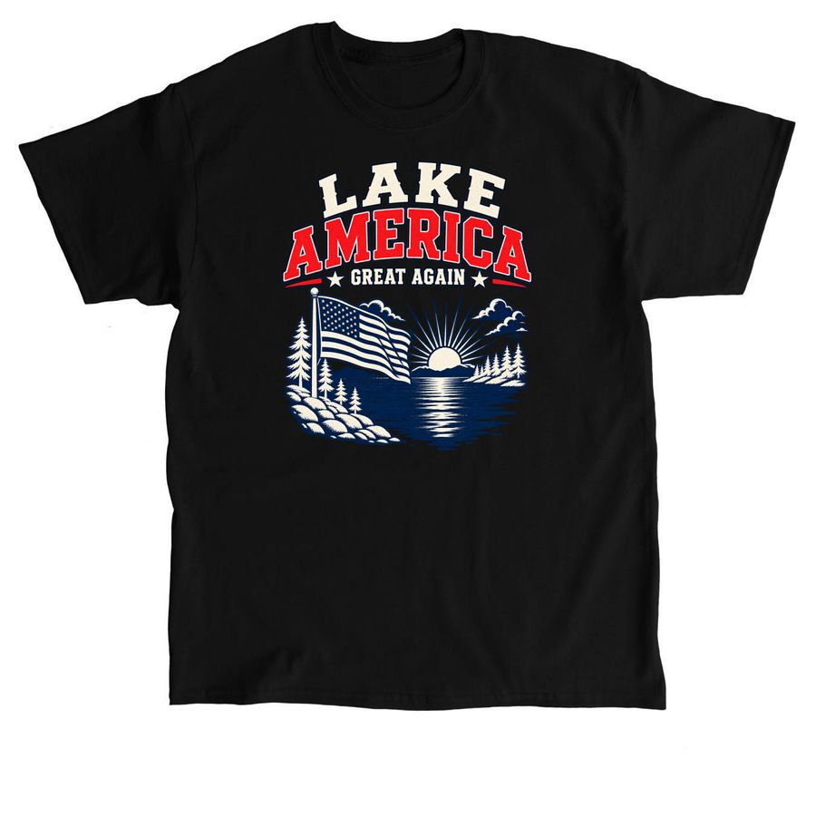 Lake America The Great Lakes shirt, a Black Classic Unisex Tee