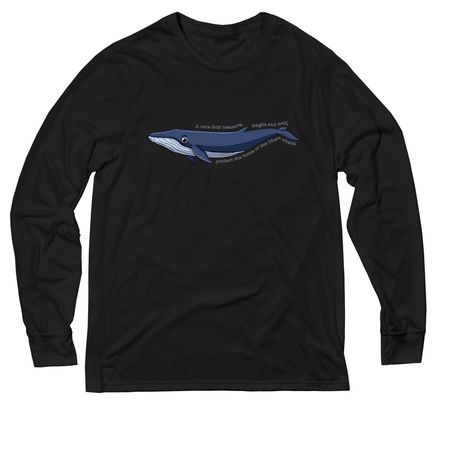 Protect the Rice's Whale, a Deep Black Allmade Eco Triblend Long Sleeve Tee
