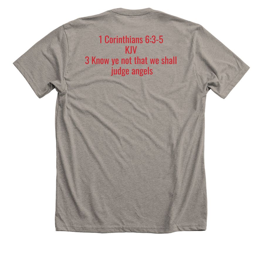 1 Corinthians 6, a Heather Stone Premium Unisex Tee (back-view)