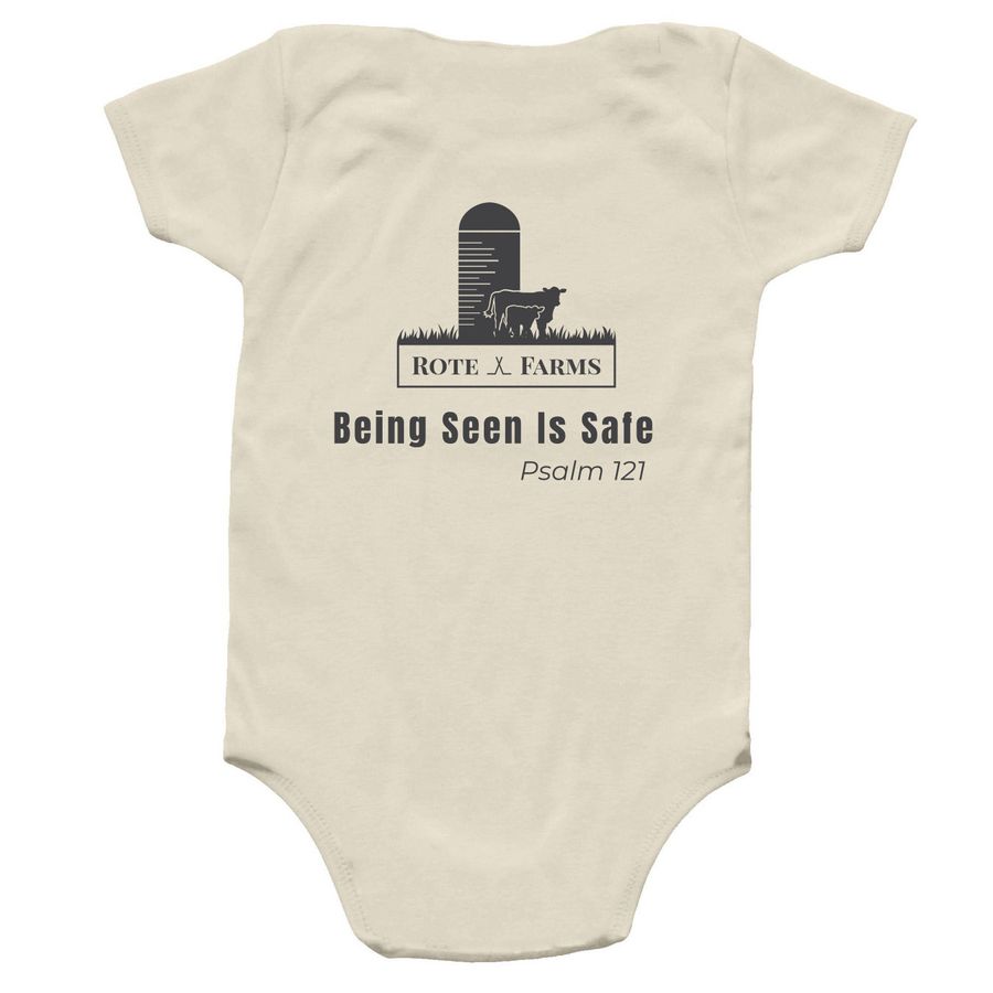 Farm Safety - Baby Ranch Hand, a Natural Infant Onesie (back-view)