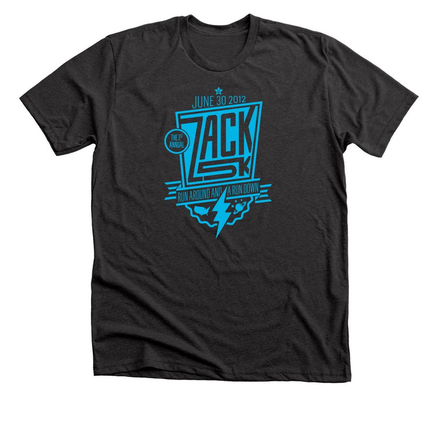 Zack 5K 2012, a Dark Grey Heather Premium Unisex Tee