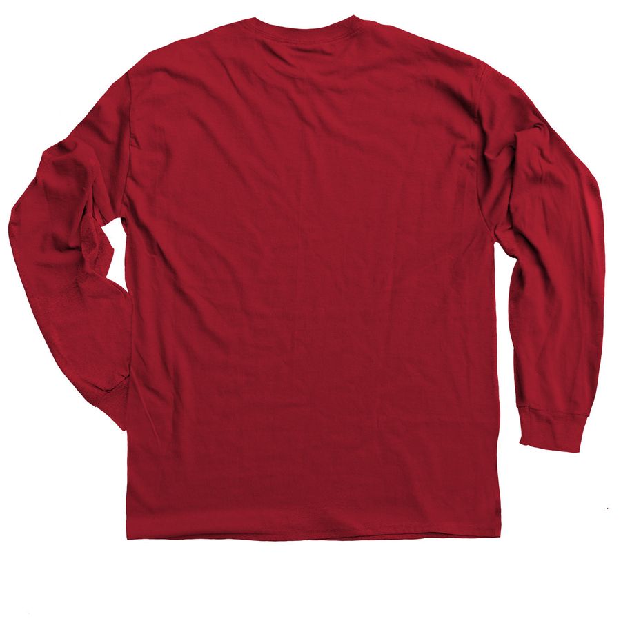 RPH Fall Layers Collection | Front Logo Only, a Cardinal Red Classic Long Sleeve Tee (back-view)