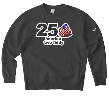 'Merica Two Fiddy - Freedom Rock, a Anthracite Nike Club Fleece Crewneck Sweatshirt