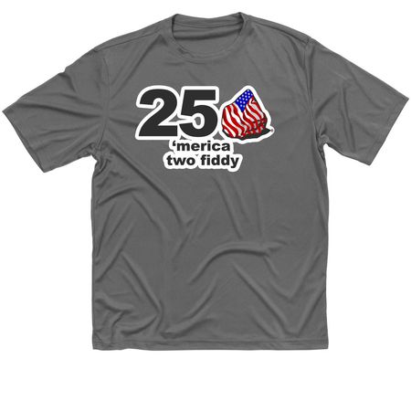 'Merica Two Fiddy - Freedom Rock, a Grey Concrete Classic Performance Tee