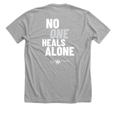 Ruck Life - No One Heals Alone, a Athletic Heather Premium Unisex Tee (back-view)