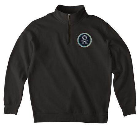 AARG Pirate Logo, a Black Midweight Quarter Zip Pullover