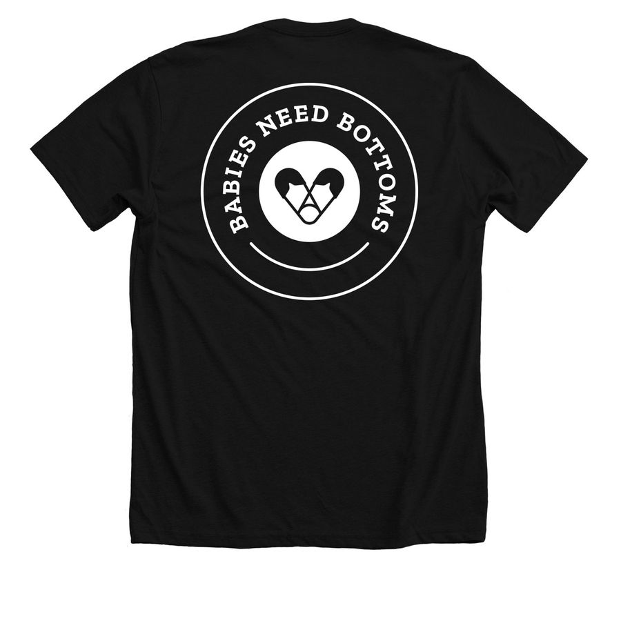 Support Babies Need Bottoms Diaper Bank, a Solid Black Blend Premium Unisex Tee (back-view)