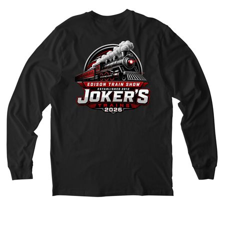 Edison Train Show, a Deep Black Allmade Organic Cotton Long Sleeve Tee