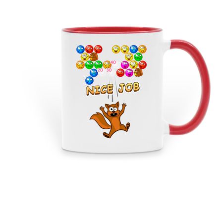 Crusoe's Squeaky Ball POP Mug!, a Red Two-Tone Ceramic Mug