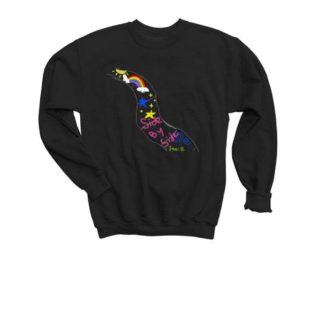 Side By Side, a Black Youth Crewneck Sweatshirt
