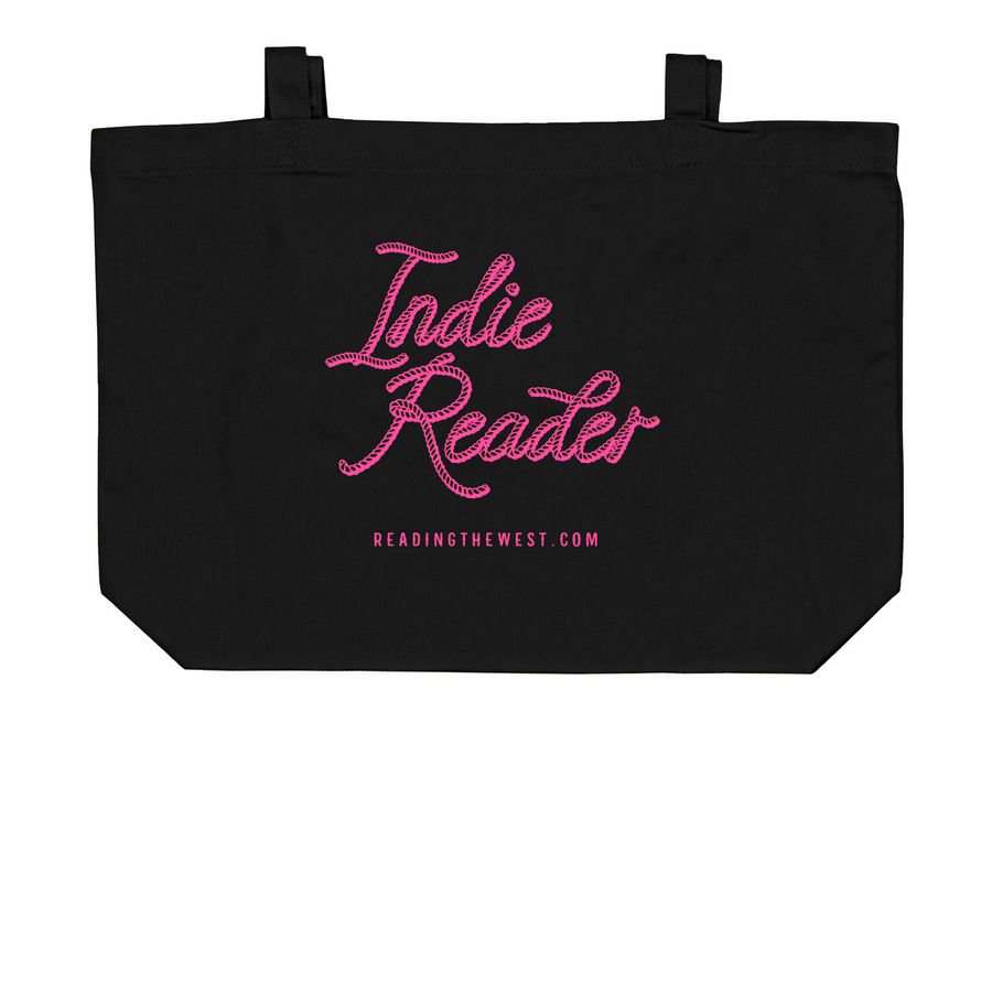 Indie Reader Lasso Tote, a Black Large Organic Cotton Tote Bag