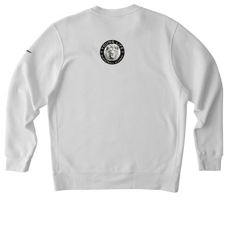 YLBA Basics (BT), a White Nike Club Fleece Crewneck Sweatshirt (back-view)