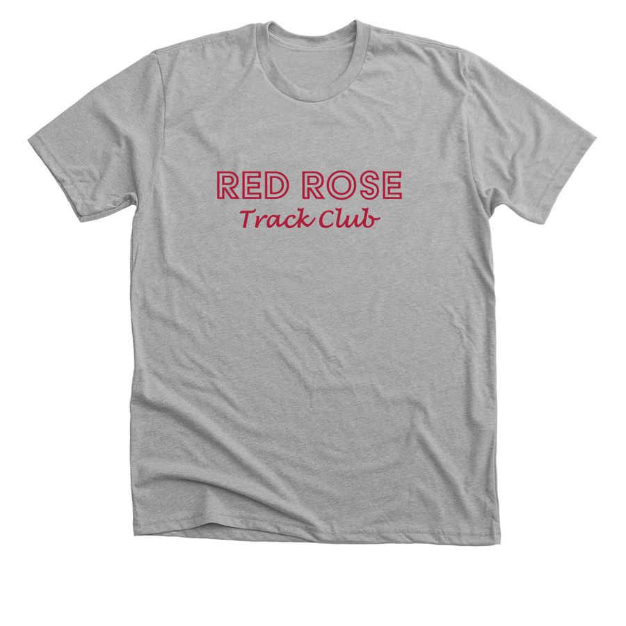 Red Rose Track Club red, a Athletic Heather Premium Unisex Tee