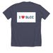 Alden, a Heather Midnight Navy Premium Unisex Tee (back-view)