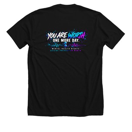 You Are Worth One More Day ? SPM Edition, a Solid Black Blend Premium Unisex Tee (back-view)