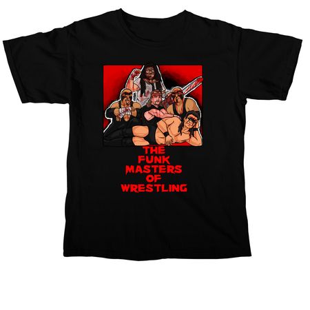 THE FUNK MASTERS OF WRESTLING, a Black Comfort Colors Unisex Tee