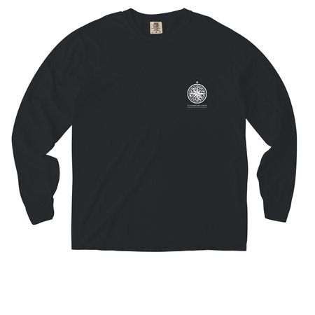 White Logo with Pocket&nbsp;, a Black Comfort Colors Long Sleeve Pocket Tee