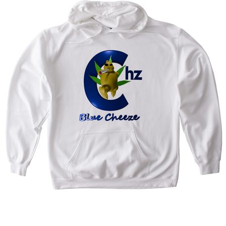 Blue Cheeze Hoodie, a White Gildan Softstyle Pullover Hoodie