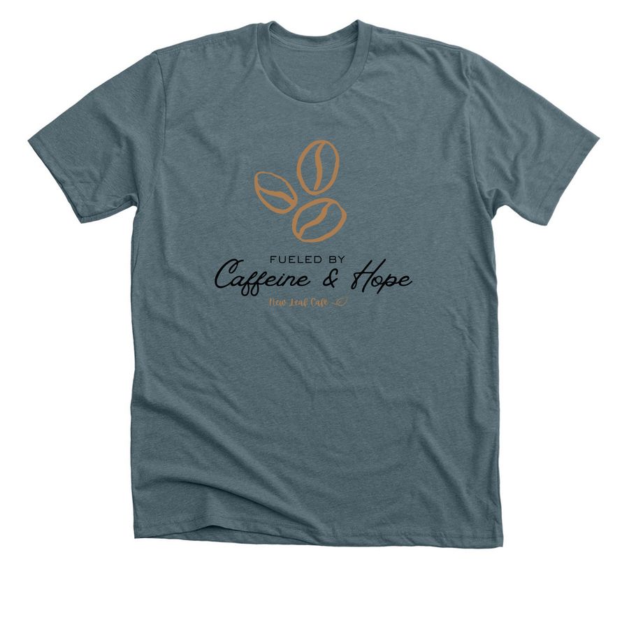 New Leaf, a Heather Slate Premium Unisex Tee