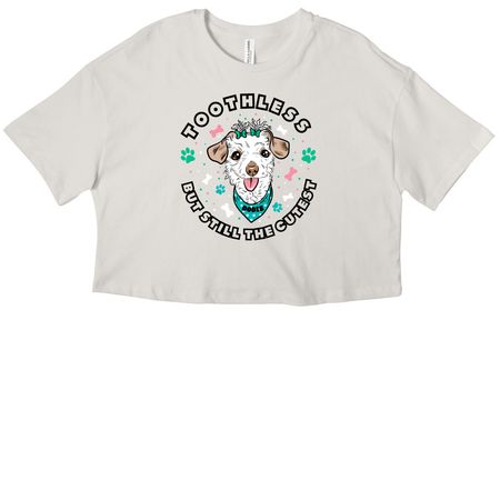 SDS - Toothless But Still the Cutest / Dodie, a Vintage White Women?s Cropped Cotton Tee