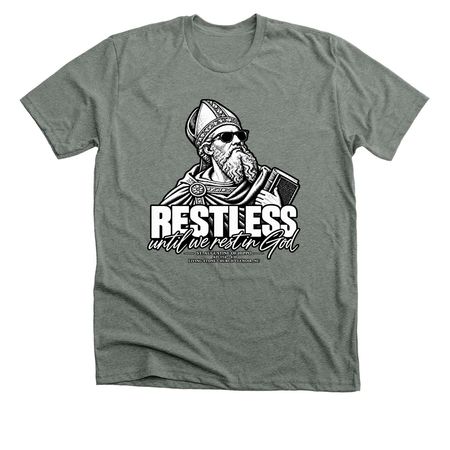 RESTLESS ? Augustine Tee, a Deep Heather Premium Unisex Tee