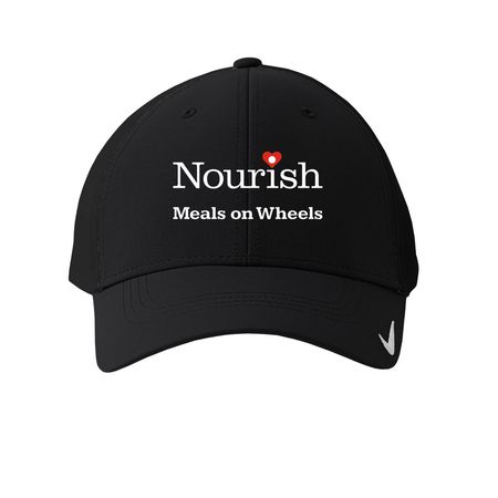 Volunteers are the Heart of Nourish (Dark), a Black Printed Nike Dri-FIT Legacy Performance Cap
