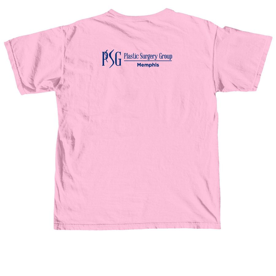 PSG Breast Cancer Awareness Month 2026, a Blossom Comfort Colors Unisex Tee (back-view)