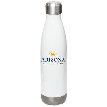 Hydrate + Support, a White Stainless Steel Water Bottle