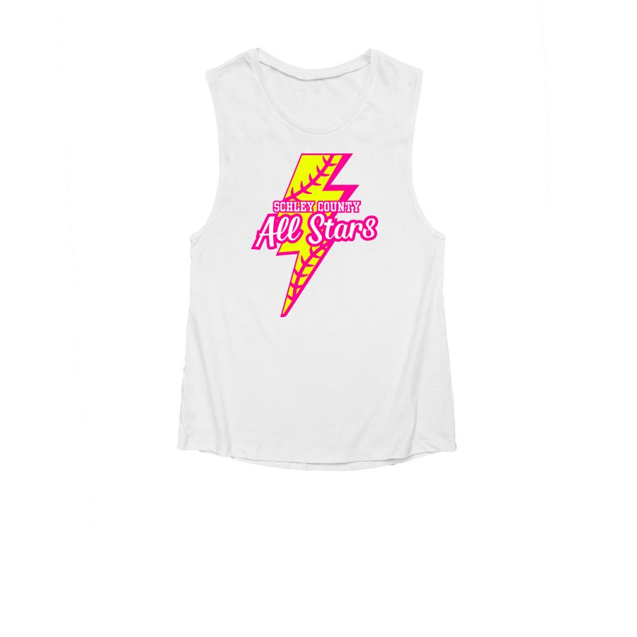 SC 10u Lightning Tank / Pink, a White Women's Muscle Tank