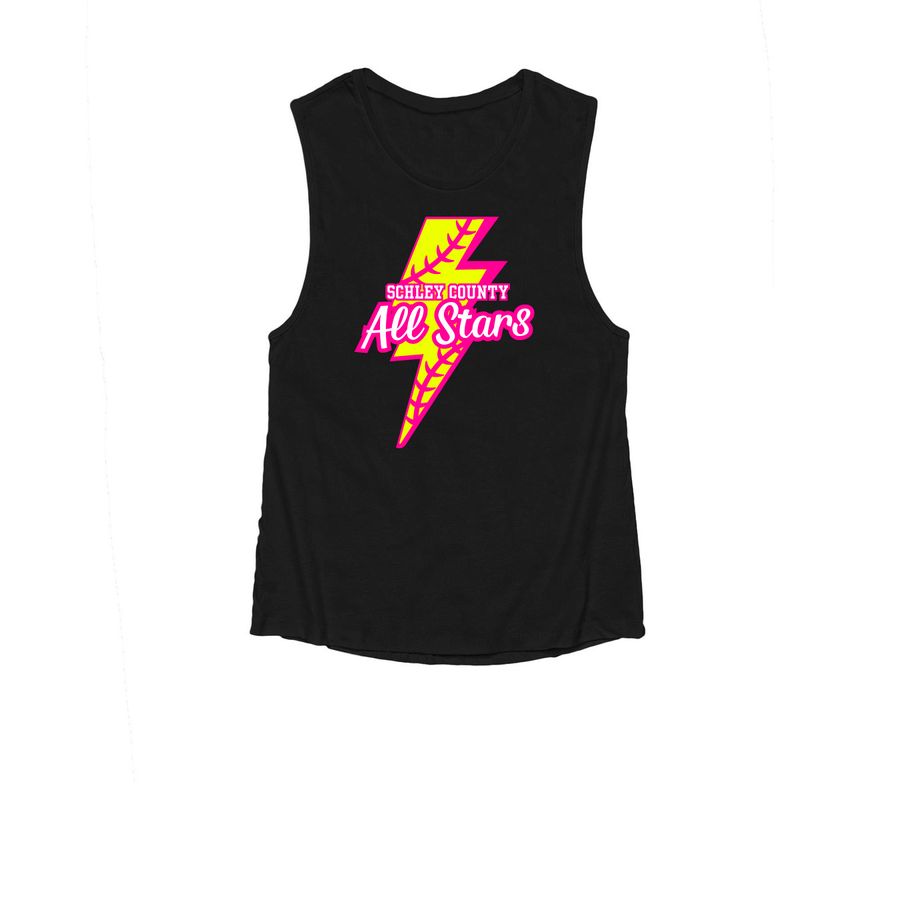 SC 10u Lightning Tank / Pink, a Black Women's Muscle Tank