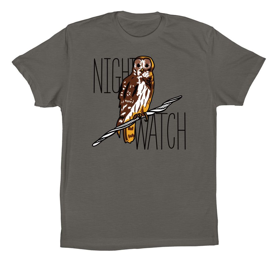 Night Watch Owl Shirts, a Asphalt Premium Cotton Tee