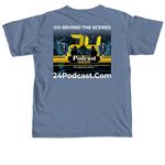 24Podcast.Com Effort V.1, a Blue Jean Comfort Colors Unisex Tee (back-view)