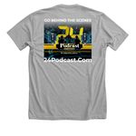 24Podcast.Com Effort V.1, a Athletic Heather Premium Unisex Tee (back-view)