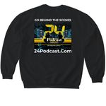 24Podcast.Com Effort V.1, a Black Softstyle Crewneck Sweatshirt (back-view)